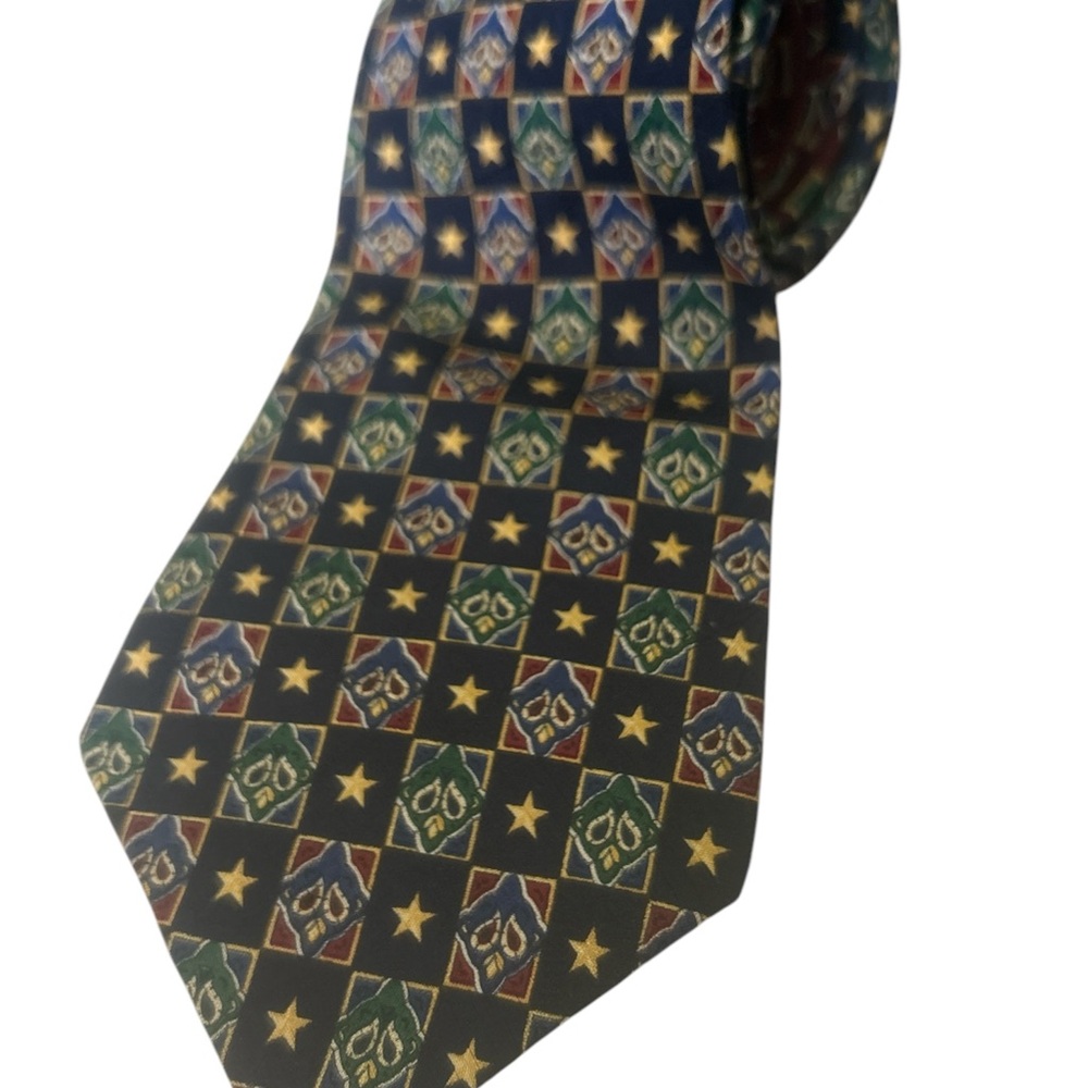 Tommy Hilfiger Silk Multicolor Patterned Tie - Picture 2 of 5